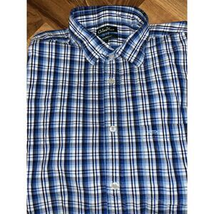Color Plus Men's Sz XL Dress Shirt Tailored‎ Fit Blue Plaid